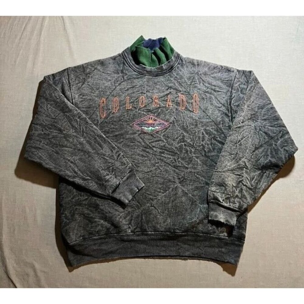 Vintage Colorado Alpine USA Style Sweatshirt Adult L Gray Logo Long Sleeve.
